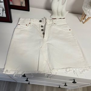 Grlfrnd white denim skirt